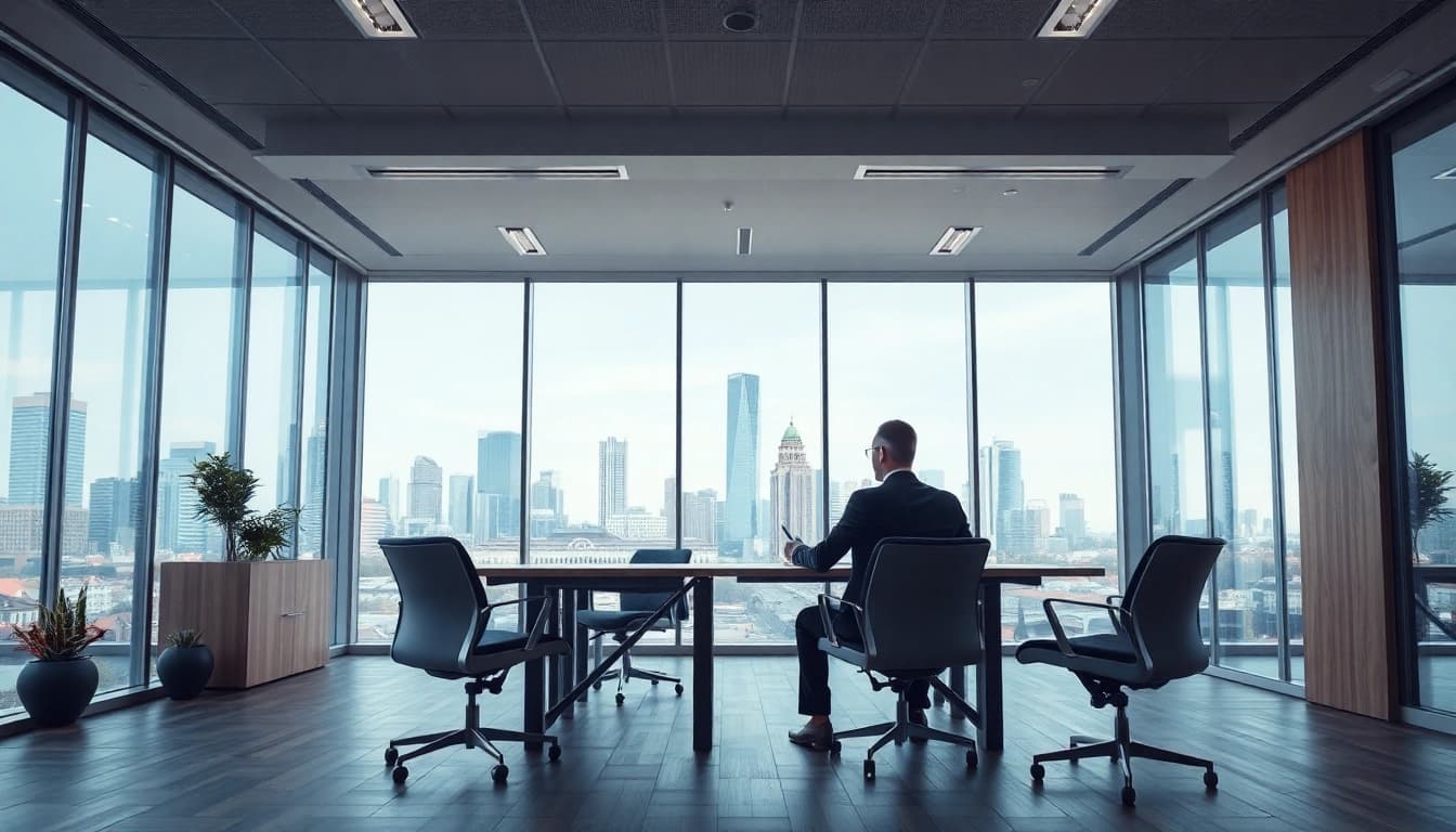 Professioneller Headhunter Frankfurt im Gespräch mit einem Kandidaten in modernem Büro.