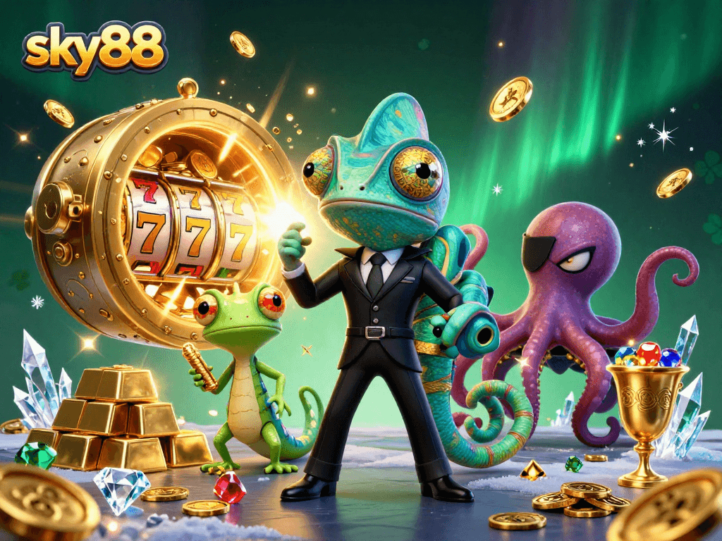 Experience the thrill of winning at sky88 with vibrant slot reels and dynamic casino action.