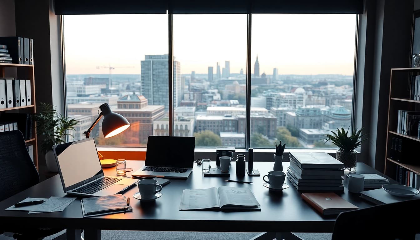 Headhunter Saarbrücken in a professional office setting with business materials.