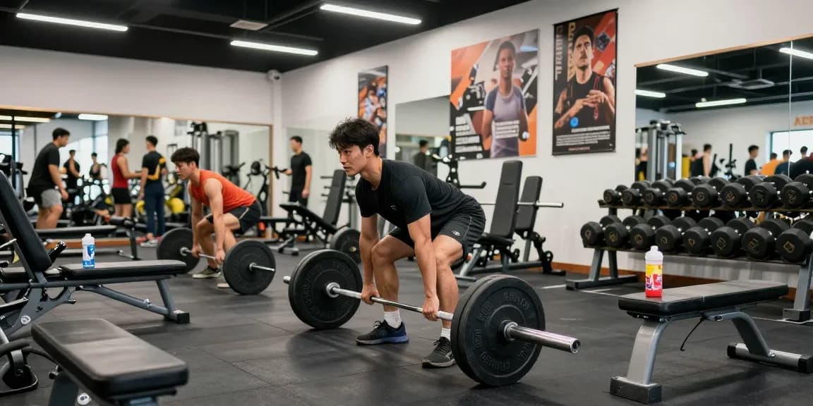 Dynamic workout in Anabolika Shop using high-quality steroids for strength training