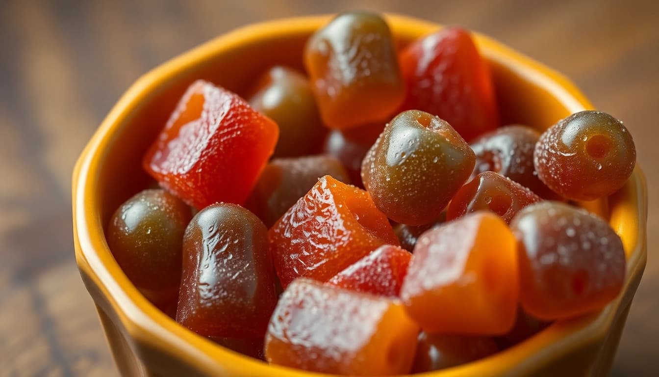 Leckere THC Gummibärchen in einer bunten Auswahl bieten ein verlockendes Geschmackserlebnis.