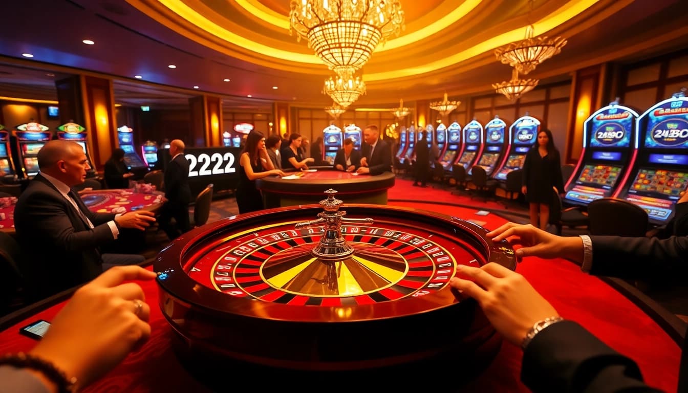 Players engaging with the 222BD online casino experience, full of excitement and professional gaming.