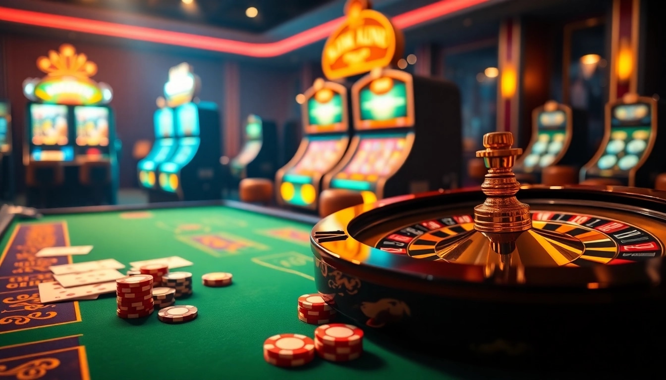 HM88 casino scene displaying engaging poker chips and vibrant gambling activity.