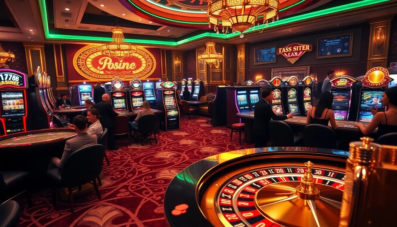 Engaging casino atmosphere showcasing excitement around 789f link with poker, roulette, and vibrant gaming.