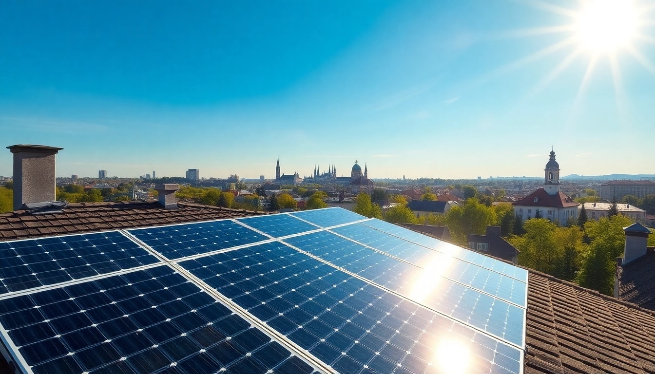 Installieren von Photovoltaikanlage Kaufen Wien auf einem Wiener Hausdach.