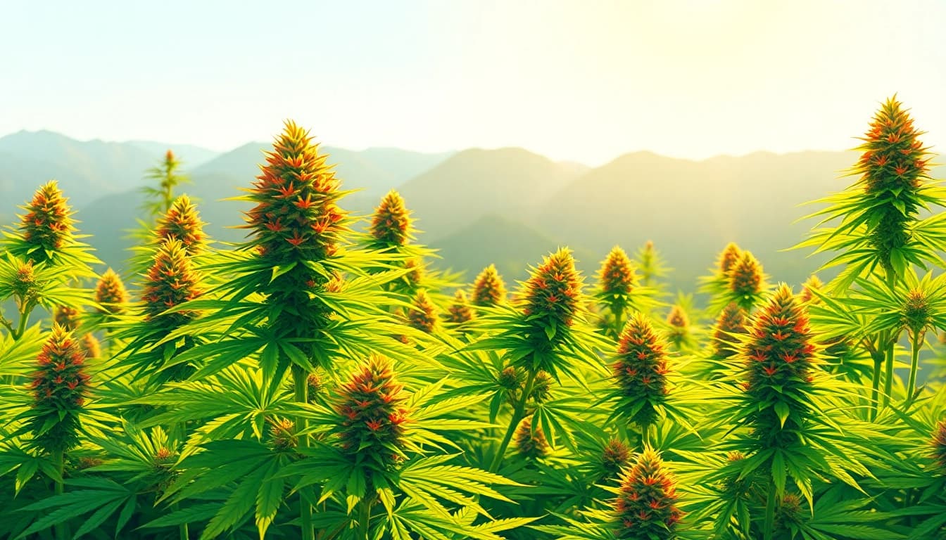 Cultivate feminized seeds and famous strains like Amnesia Haze in a vibrant cannabis garden.