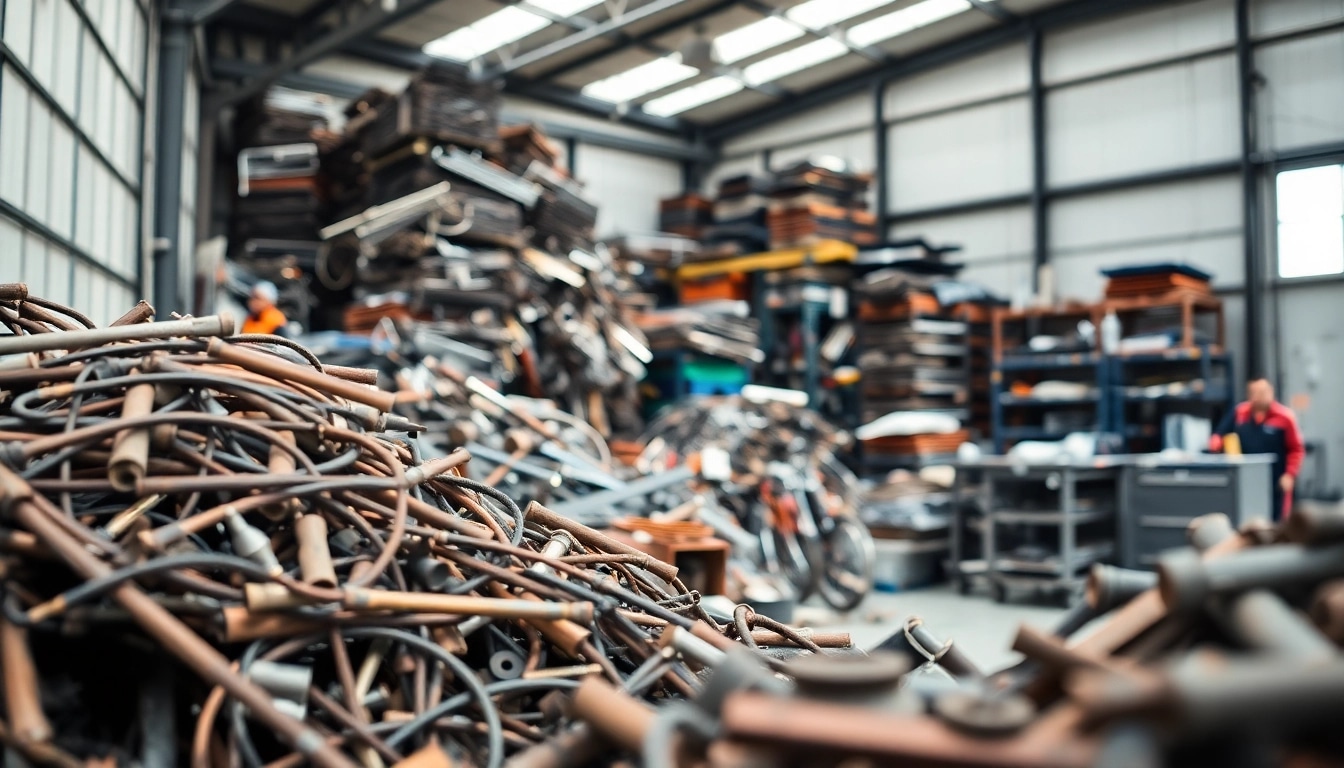 Professional Schrotthändler Remscheid handling scrap metals efficiently in a well-organized workspace.