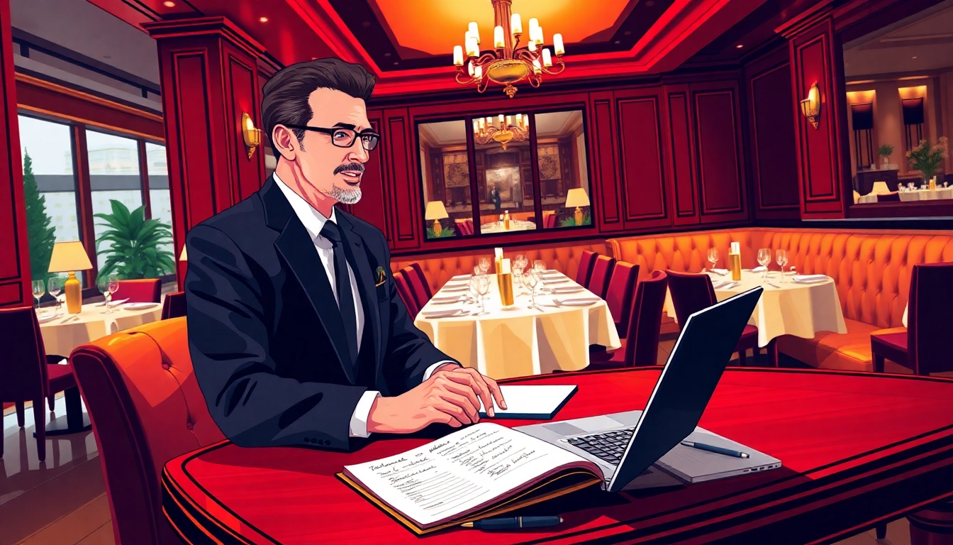 Professioneller Headhunter Gastronomie, engagiert in einem eleganten Restaurant, verbindet Talente mit Chancen.
