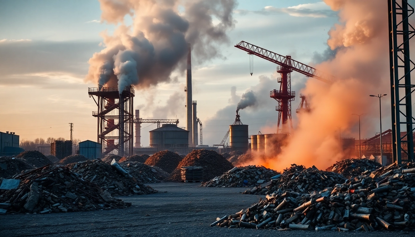 Schrottplatz Duisburg: Aktive Metallverarbeitung und Recycling in vollem Gang.