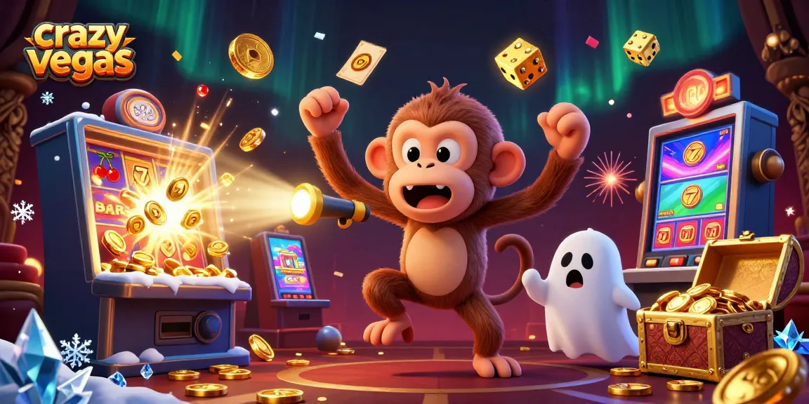 Join the fun with crazyvegas as a mischievous monkey juggles golden casino treasures in a thrilling online blackjack scene.