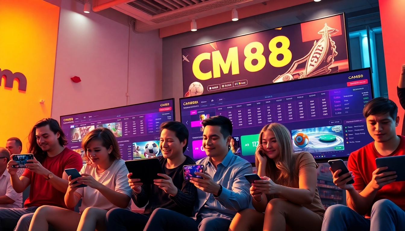 Experience dynamic online betting with CM88, showcasing user engagement and excitement.