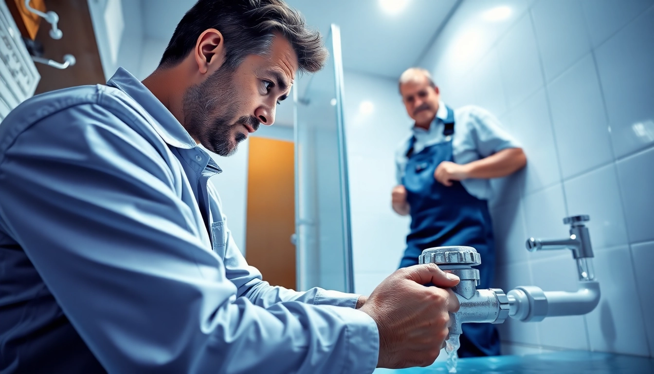 Efficient plumber providing urgent repairs during a Sanitär Notdienst emergency.