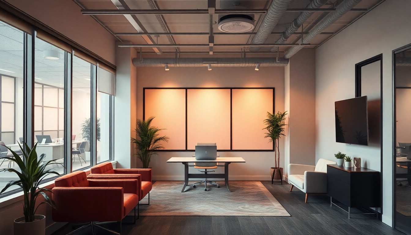 Beratungsunternehmen in einem modernen Büro mit minimalistischem Design und inspirierender Atmosphäre.