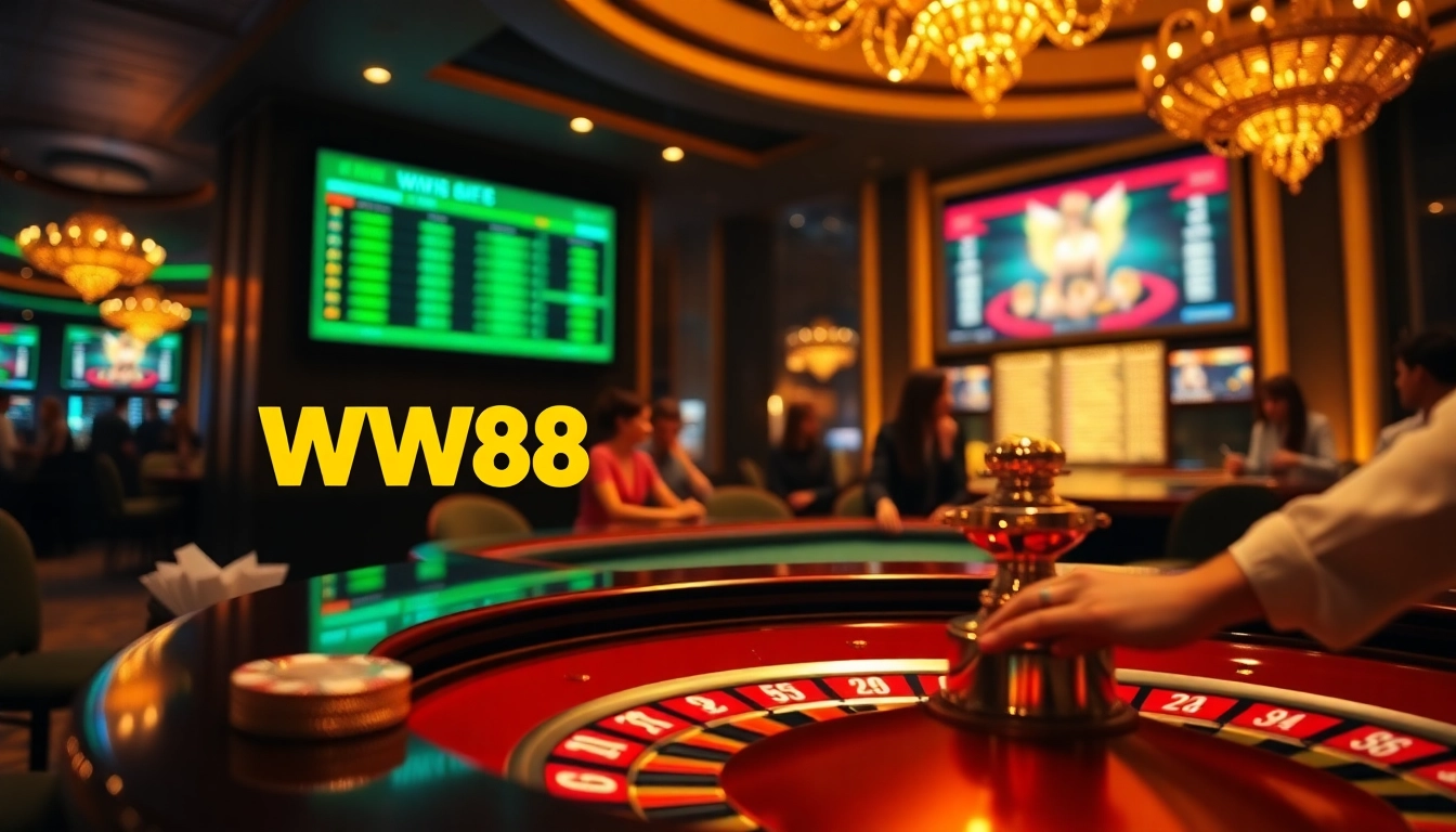 Experience the thrill of casino gaming at WW88 with vibrant tables and exciting bets.