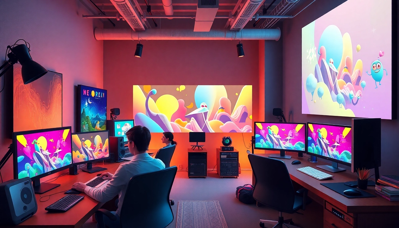 Animation Agency fostering creativity and collaboration with vibrant designs and enthusiastic animators.