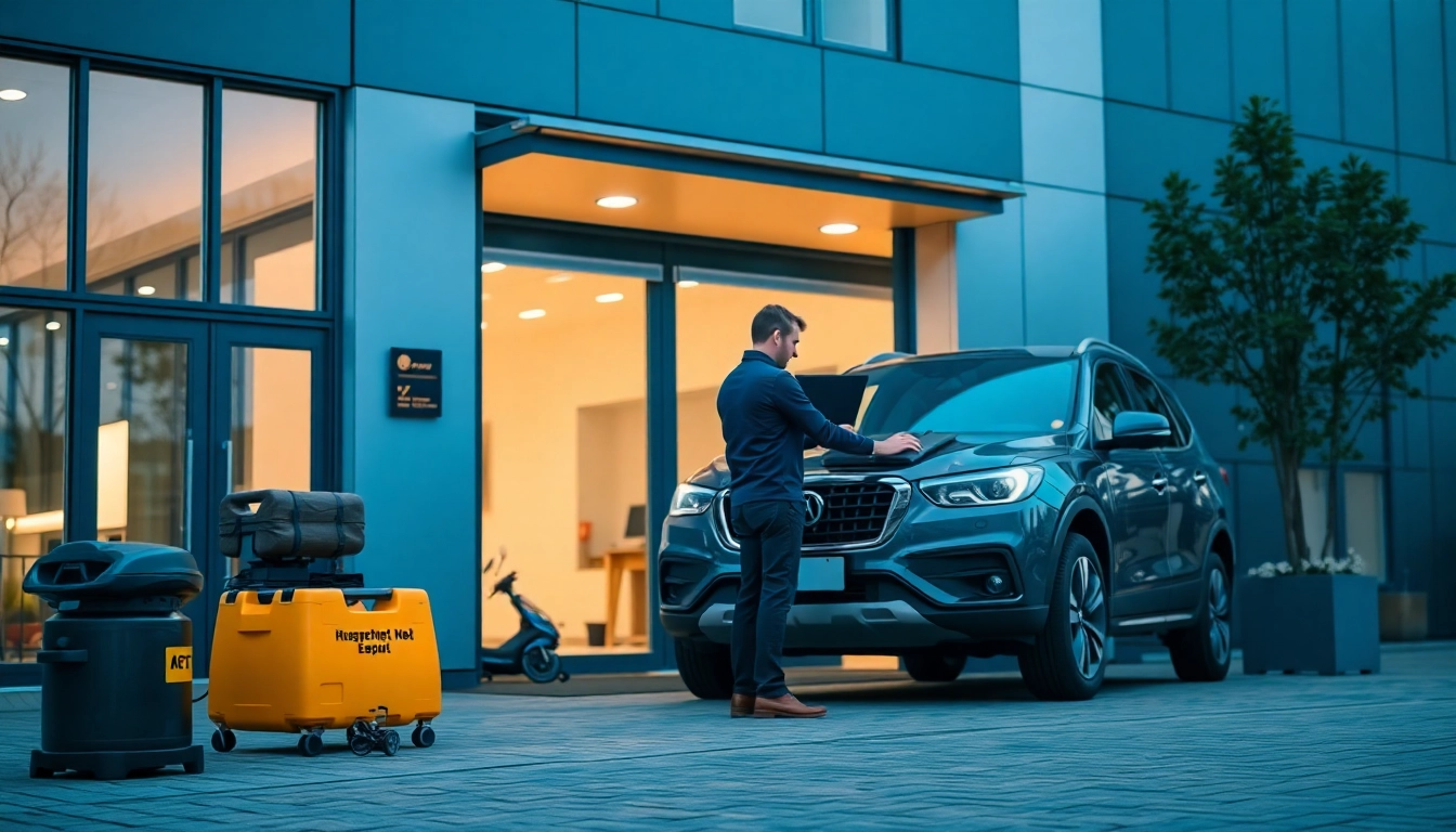 A professional Kfz Gutachter in Köln conducting a vehicle inspection with tools in a trusted setting.