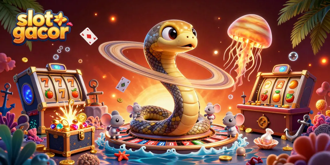 Experience exciting gameplay with slot gacor as astronaut mice place bets in a cosmic casino scene.