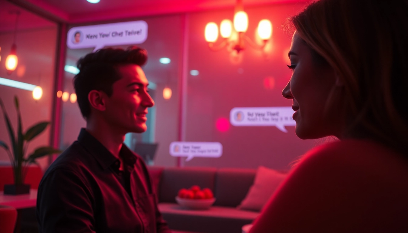 AI porn chat showcasing an engaging virtual character interaction in a cozy digital space.