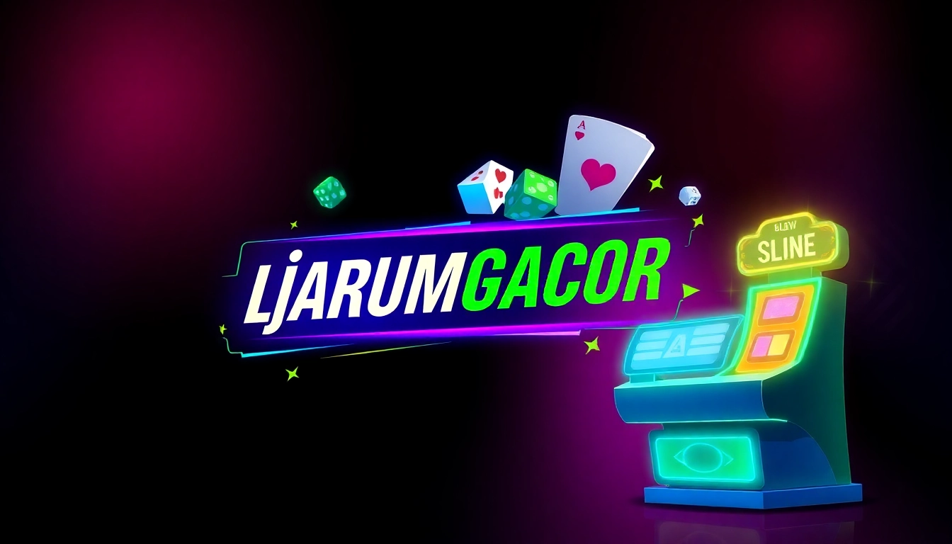 Experience ultimate gaming thrills with Djarumgacor's vibrant logo showcasing a dynamic digital gaming atmosphere.