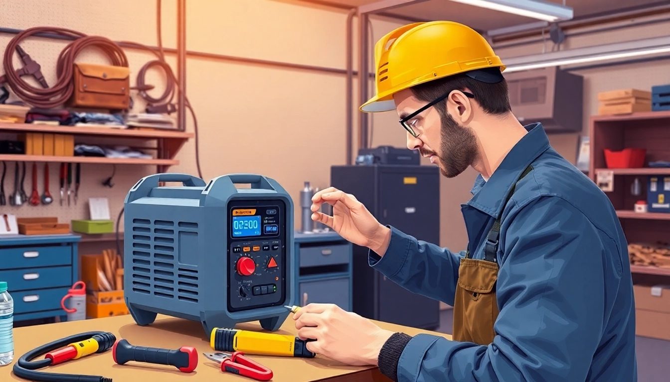 Inspecting the prüfung ortsveränderlicher elektrischer betriebsmittel with professional equipment for safety assurance.