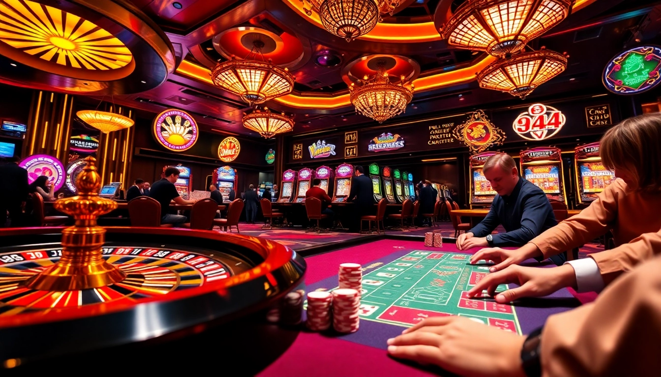 Exciting poker game scene at https://gk88.city/ with vibrant casino elements and players engaged.