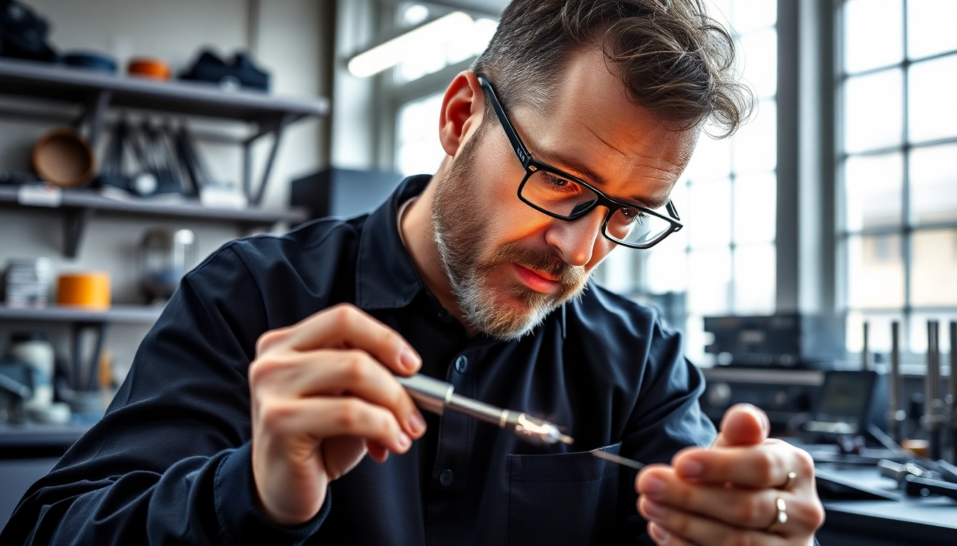 Professionelle Diamond Cut Felgen Reparatur München durch einen Experten in modernem Umfeld.