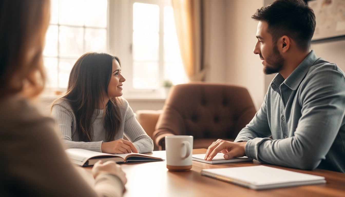 Couple participating in a premarital preparation class, sharing insightful discussions and notes.