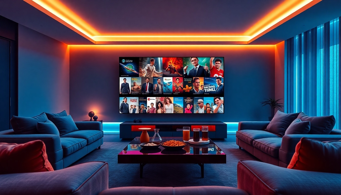 Vibrant scene of Lauthaitv's home entertainment showcasing innovative digital streaming.