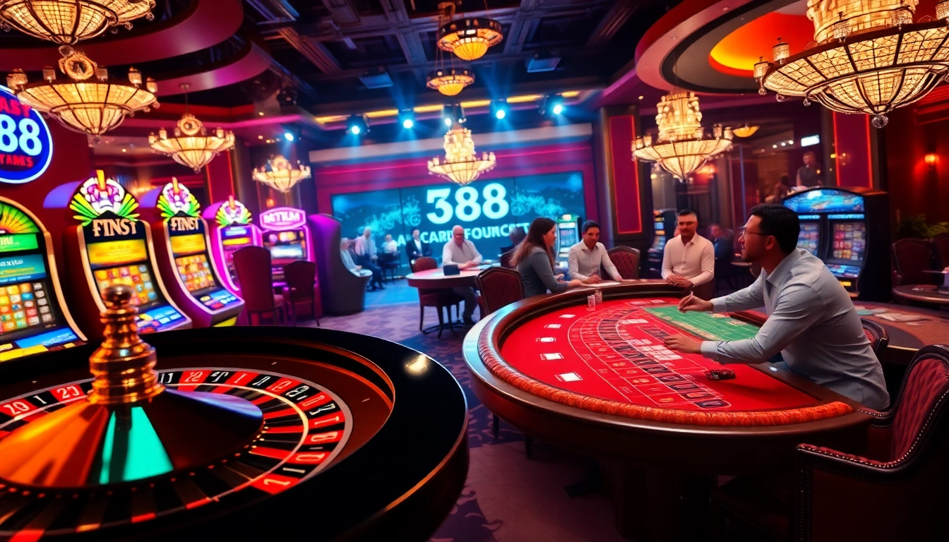 Experience high-stakes excitement at tr88 casino with dynamic gaming tables and vibrant slot machines.