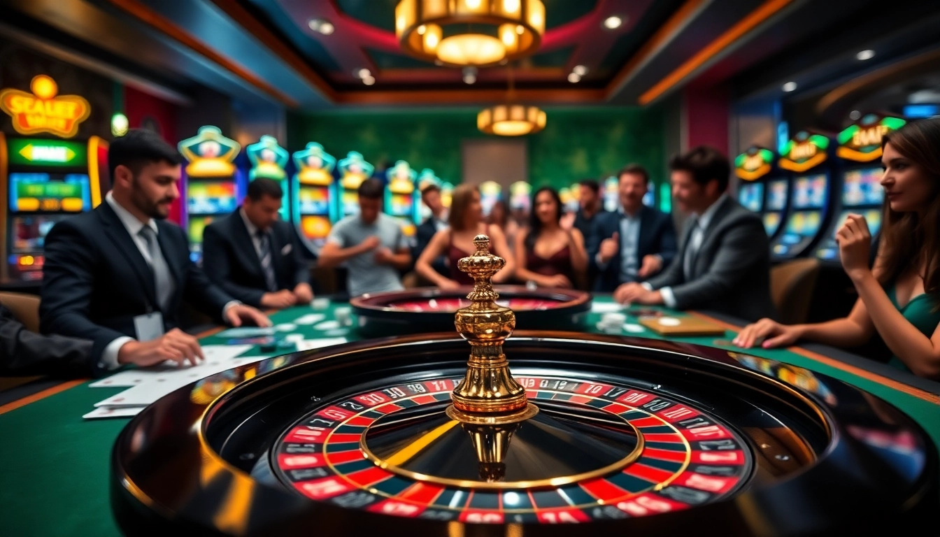 Players enjoying an exciting moment in the 88i game casino, surrounded by poker chips and cards.