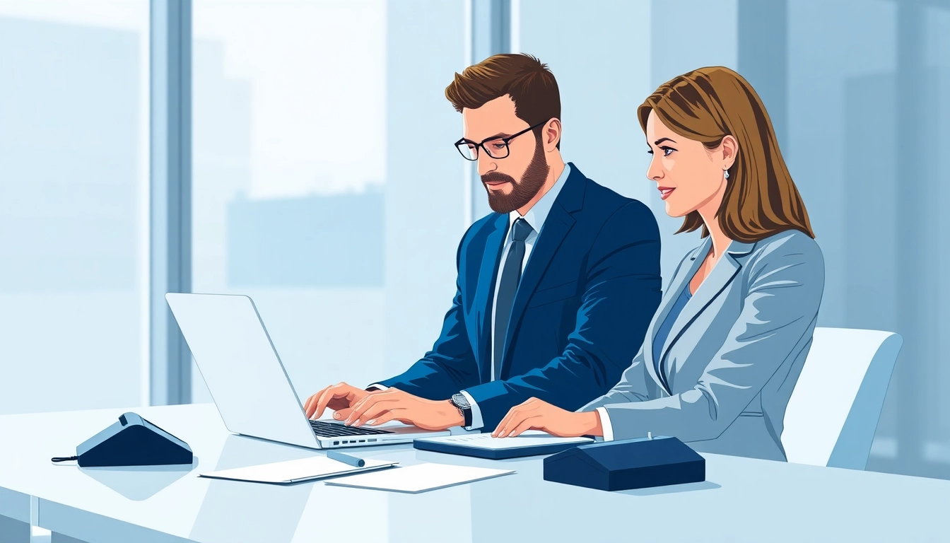 Headhunter arbeitet effizient an einem modernen Schreibtisch mit Laptop und Notizen.
