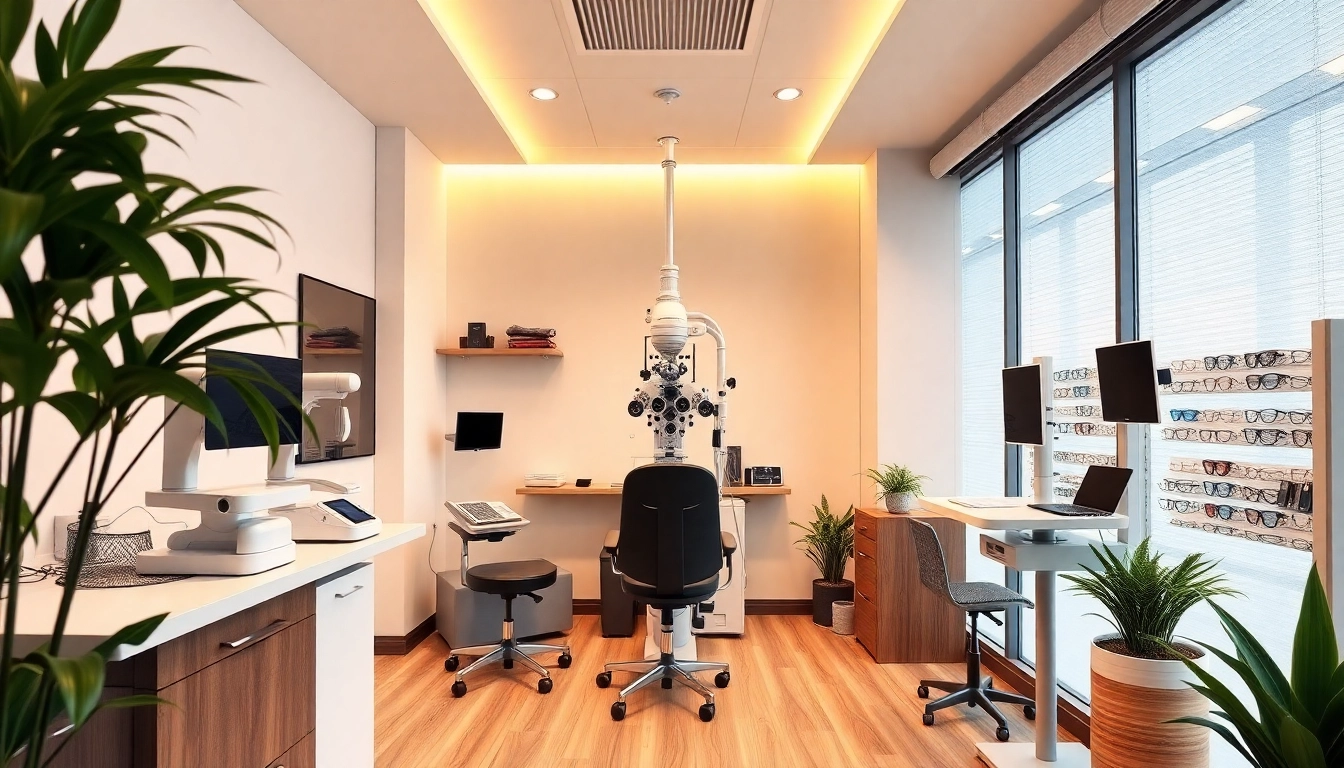 Conducting a Sehtest Nürnberg in a modern optometry clinic with advanced equipment.