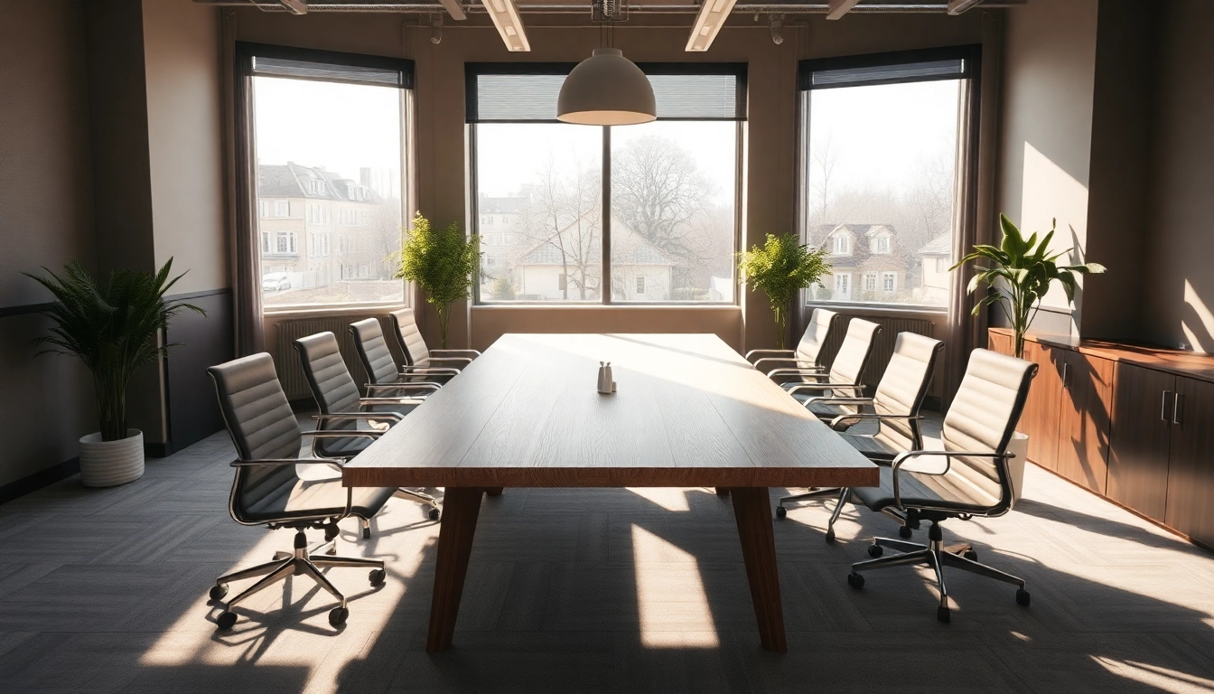 Professionelles Büro im Kontext von Headhunter Kassel mit elegantem Konferenztisch und natürlichem Licht.