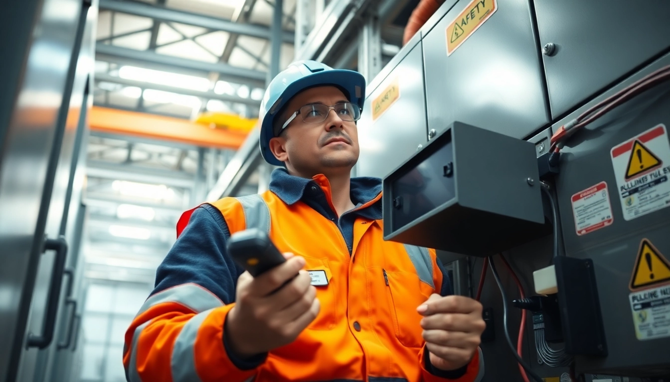 Inspecting portable electrical equipment for compliance with Prüfung ortsveränderlicher elektrischer Betriebsmittel standards.