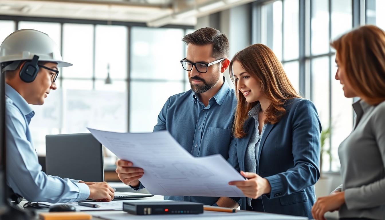 Headhunter Ingenieure beraten Ingenieure in einem modernen Büro mit hochmodernen Technologien.