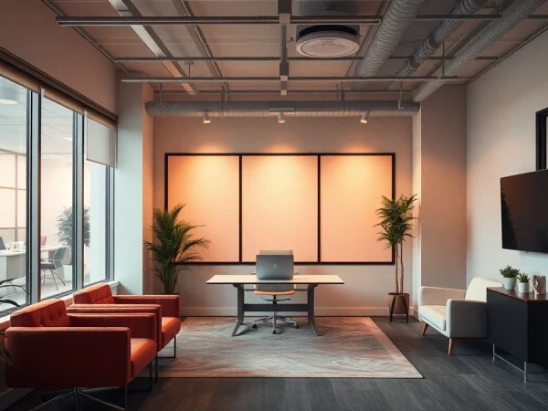 Beratungsunternehmen in einem modernen Büro mit minimalistischem Design und inspirierender Atmosphäre.