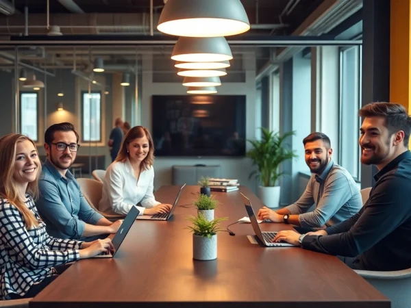 Unternehmensberatung Firmen bei einem strategischen Meeting in einem modernen Büro-Setting.