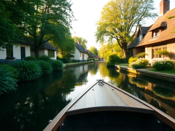 Giethoorn boot mieten: Enjoy a peaceful boat ride along the picturesque canals in Giethoorn's enchanting landscape.