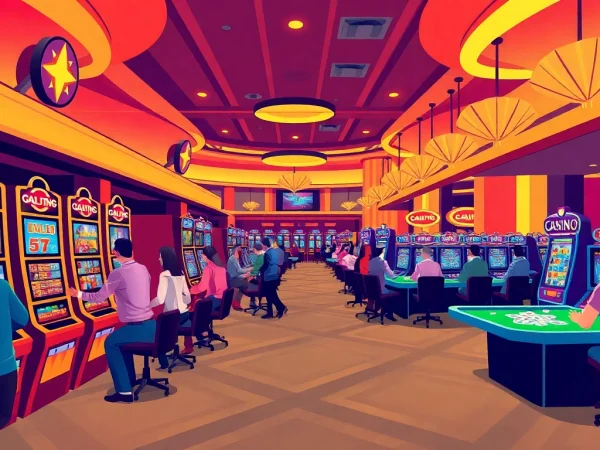 Experience thrilling games at an online casino schweiz, showcasing lively players and a dynamic atmosphere.