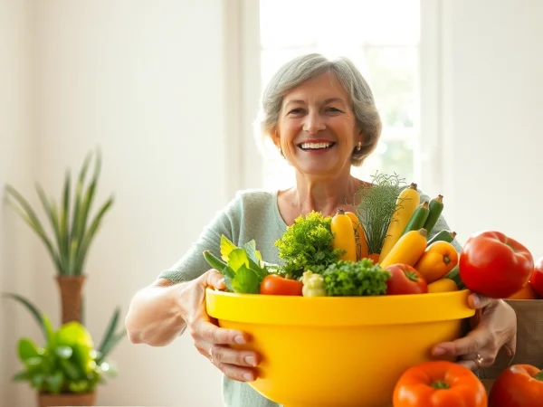 Fördern Sie Ihren Gewichtsverlust mit frischem Obst und Gemüse in einer einladenden Küchenumgebung.