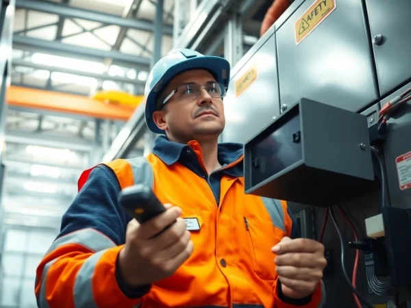 Inspecting portable electrical equipment for compliance with Prüfung ortsveränderlicher elektrischer Betriebsmittel standards.