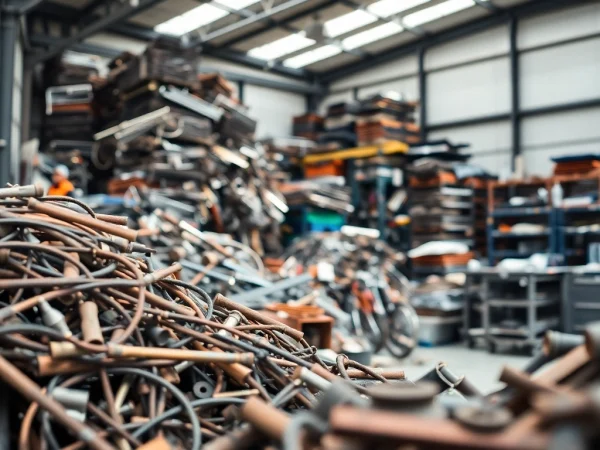 Professional Schrotthändler Remscheid handling scrap metals efficiently in a well-organized workspace.