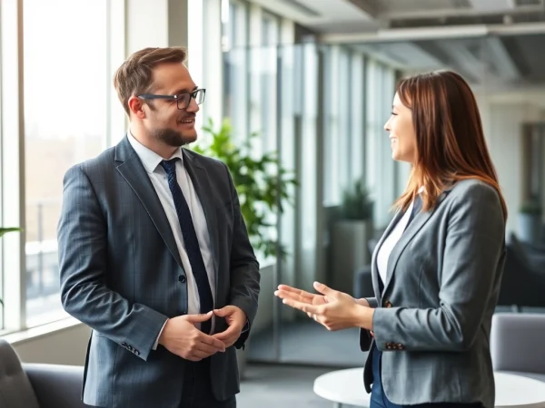 Headhunter Bochum berät Klientin in modernem Büro über Karrierechancen.