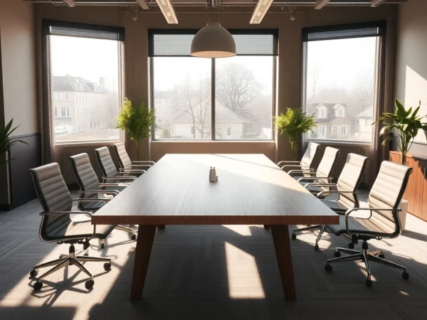 Professionelles Büro im Kontext von Headhunter Kassel mit elegantem Konferenztisch und natürlichem Licht.