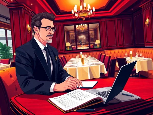 Professioneller Headhunter Gastronomie, engagiert in einem eleganten Restaurant, verbindet Talente mit Chancen.