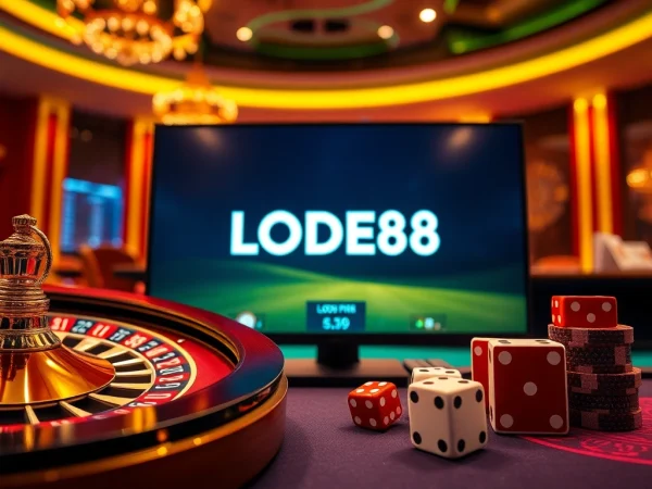 Engaging players with LODE88 on a luxurious online casino platform featuring roulette and poker chips.