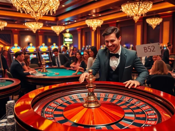 The B52 betting slip showcased at a glamorous casino roulette table, highlighting excitement and strategy.