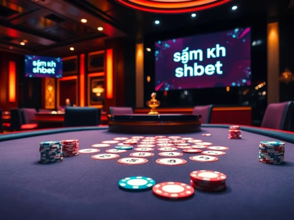 Engaging players with đăng ký shbet at a luxurious casino table filled with vibrant poker chips and cards.