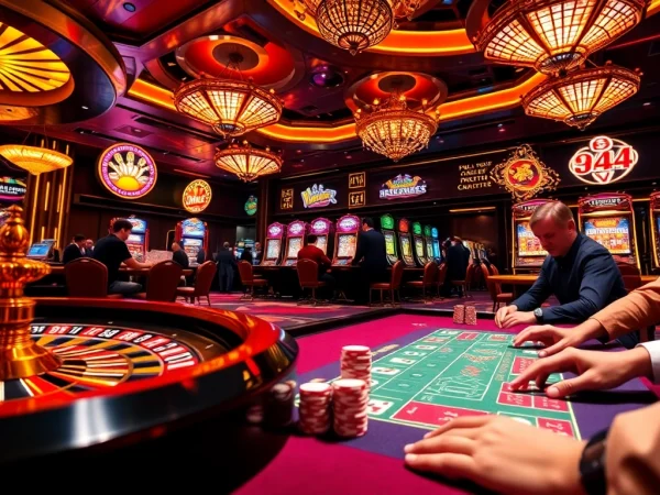 Exciting poker game scene at https://gk88.city/ with vibrant casino elements and players engaged.