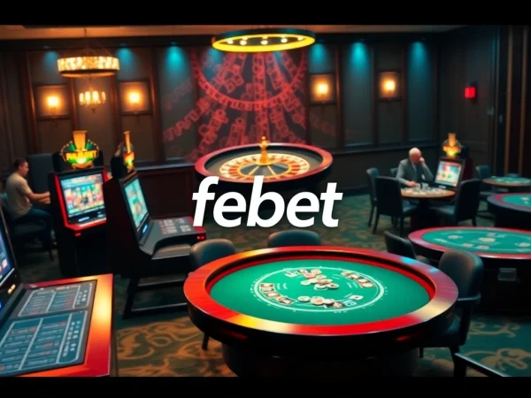 Experience the high-stakes excitement at febet with vibrant slot machines and luxurious casino tables.